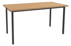 Table de réunion Rectangulaire - 120 x 60 cm - Pieds carrés anthracite - imitation hêtre