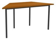 Table de réunion Trapèze - 120 x 60 cm - Pieds anthracite - imitation Merisier