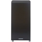 Armoire haute à rideaux ORGA - 2 tiroirs - H140 cm - Noir