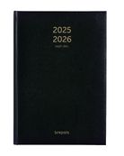 Agenda Bretime Lima 16 mois - 1 semaine sur 2 pages - 15 x 21 cm - noir - Brepols