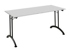 Table de réunion pliante - rectangulaire - L160 x H74 x P70 cm - gris/noir