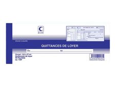 ELVE - Carnet à souche quittances de loyer - 50 feuillets - 10 x 27 cm