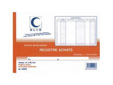ELVE - Registre d'achats des auto-entrepreneurs (sans TVA) - 40 dupli - A4