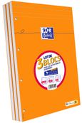 Oxford - Pack de 3 Blocs notes - A4 + - 160 pages - grands carreaux - perforés
