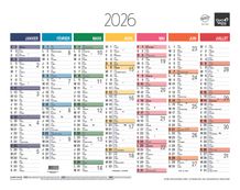 Quo Vadis Arc en Ciel - Calendrier 7 mois par face - 33,5 x 43 cm