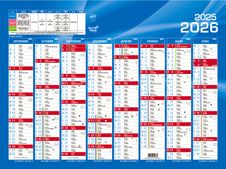 Calendrier de banque Septembre à Décembre - 55 x 40,5 cm - bleu - Quo Vadis