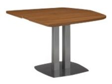 Table de réunion semi-ovale SLIVER - L102 x H75 x P115 - Noyer et bronze