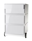 Caisson de bureau mobile EASYBOX - 2 tiroirs et 2 plumiers - Blanc