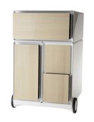 Caisson de bureau mobile EASYBOX - 4 tiroirs mixtes - Hêtre