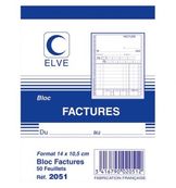 ELVE - Bloc de Factures - 50 dupli - 14 x 10,5 cm
