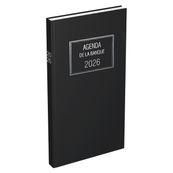 Lecas - Agenda Banquier Long - 1er prix - 1 volume - 15x34 cm - 768P - 1 jour/2 pages - noir