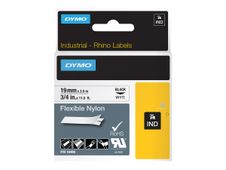 Dymo - Ruban d'étiquettes nylon flexible auto-adhésives - (19 mm x 3,5 m) - fond blanc écriture noire