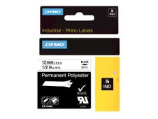 Dymo - Ruban d'étiquettes polyester auto-adhésives - (12 mm x 3,5 m) - fond blanc écriture noire