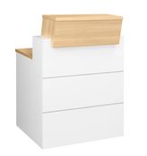 Banque d'accueil droite SUNDAY - L80 x H74/110 x P72/83 - Chêne