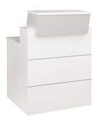 Banque d'accueil droite SUNDAY - L80 x H74/110 x P72/83 - Gris