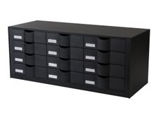 Bloc de classement 12 tiroirs - compatible avec les armoires EASY OFFICE - noir