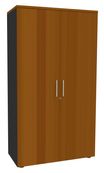Armoire haute IDRA/DUAL - H180 x L80 x P47 - 2 portes - Corps anthracite - Portes et dessus imitation Merisier