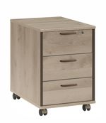 Caisson mobile MAMBO - Profondeur 60 cm - 3 tiroirs - Chêne/chocolat