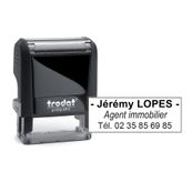 Petit tampon personnalisé avec 4 lignes de texte - zone d'impression 38 x 14 mm - Trodat Printy 4911