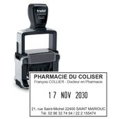 Tampon dateur métallique + 4 lignes de texte personnalisés - zone d'impression 49 x 28 mm - Trodat Professional 5440