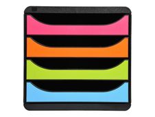 Exacompta BigBox - Module de classement 4 tiroirs - noir/arlequin