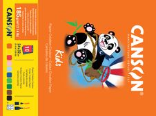 Canson Kids Création - Bloc dessin - 10 feuilles - 24 x 32 cm - 185 gr - couleurs assorties
