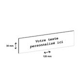 Plaque boîte à lettres personnalisée avec votre texte - 120 x 30 mm - blanche - adhésivée prête à poser