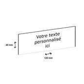 Plaque boîte à lettres personnalisée avec votre texte - 120 x 40 mm - blanche - adhésivée prête à poser