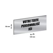 Plaque boîte à lettres personnalisée avec votre texte - 120 x 50 mm - argentée - adhésivée prête à poser