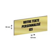 Plaque boîte à lettres personnalisée avec votre texte - 120 x 50 mm - dorée - adhésivée prête à poser
