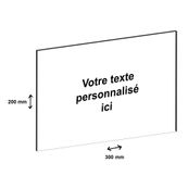 Plaque professionnelle personnalisée avec votre texte - 300 x 200 mm - Epaisseur 3,2 mm - blanche - adhésivée prête à poser