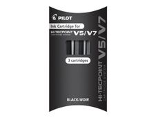 Pilot Hi-Tecpoint V5/V7 - 3 Cartouches recharges pour roller - noir
