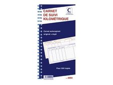 ELVE - Bloc spirale Carnet de suivi kilométrique de véhicules - 50 dupli - 29,7 x 14 cm