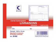 ELVE - Manifold Carnet de livraisons - 50 dupli - 10,5 x 14 cm