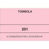 ELVE - 10 Blocs tombola 3 volets de 100 tickets - 50 x 150 mm - numéroté - rose