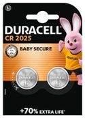 DURACELL CR2025 - 2 piles boutons - 3V