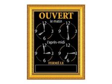 Bequet - Tableau horaires - 15 x 20 cm - cadre doré