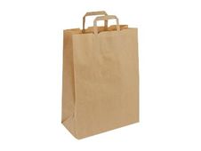 50 Sacs cadeau kraft - poignées plates - 32 cm x 17 cm x 45 cm - brun