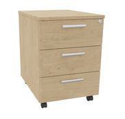 Caisson mobile EXPRIM/LOFTER/LEVEL - L43 x H56 x P60 cm - 3 tiroirs - Imitation Chêne clair