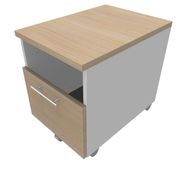 Caisson mobile INEO JET UP Bureau Vallée - L43xH56xP60 cm - 2 Tiroirs dont 1 personnalisable obligatoire - façade imitation chêne clair