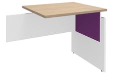 Retour direct pour Bureau INEO JET UP Bureau Vallée - Réglable en hauteur - L80 x H74/78/82 x P60 cm - Pieds Blanc/violine - plateau imitation chêne clair