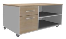 Console mobile INEO JET UP Bureau Vallée - L100 X H63 X P60 cm - 2 tiroirs dont 1 personnalisable en option - Finition imitation Chêne clair