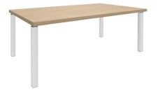 Bureau EXPRIM Manager - L200 x P100 x H72,5 cm - Plateau imitation chêne clair - Pieds blanc
