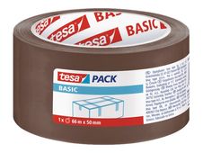 Tesapack Basic - 6 Rubans adhésifs d'emballage - 50 mm x 66 m - havane