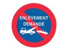 Pickup - Pictogramme rond - Pas de parking-Enlèvement demandé - 180 mm