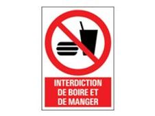 Pickup - Plaque de signalisation - 230 x 330 mm - pas de nourriture/boissons autorisées
