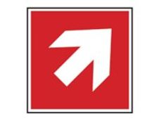 Pickup - Pictogramme - Flèche rouge directionnelle haut droite - 150 x 150 mm