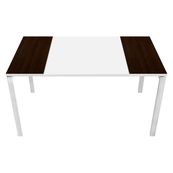 Table de réunion EASYDESK - L150 x P114 x H75 cm - blanc/wengé