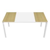 Bureau droit EASYDESK - L160 x P80 cm  - Blanc/hêtre