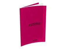 Conquérant Classique - Cahier polypro 17 x 22 cm - 96 pages - grands carreaux (Seyes) - rose